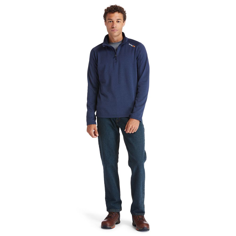 Timberland Mens Sweatshirts PRO® Understory Quarter-Zip Fleece - Navy - India NQ1734569